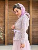کت دامن تور شکوفه دوزی
