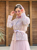 کت دامن تور شکوفه دوزی