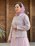 کت دامن تور شکوفه دوزی